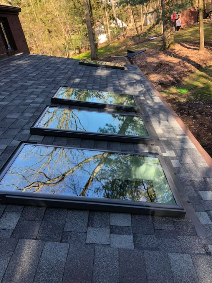 Skylight installation on new shingle roof