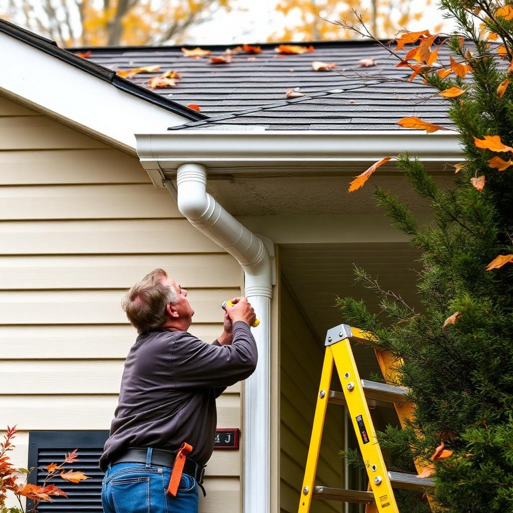 gutter and downspout repair on a Pennsylvania home