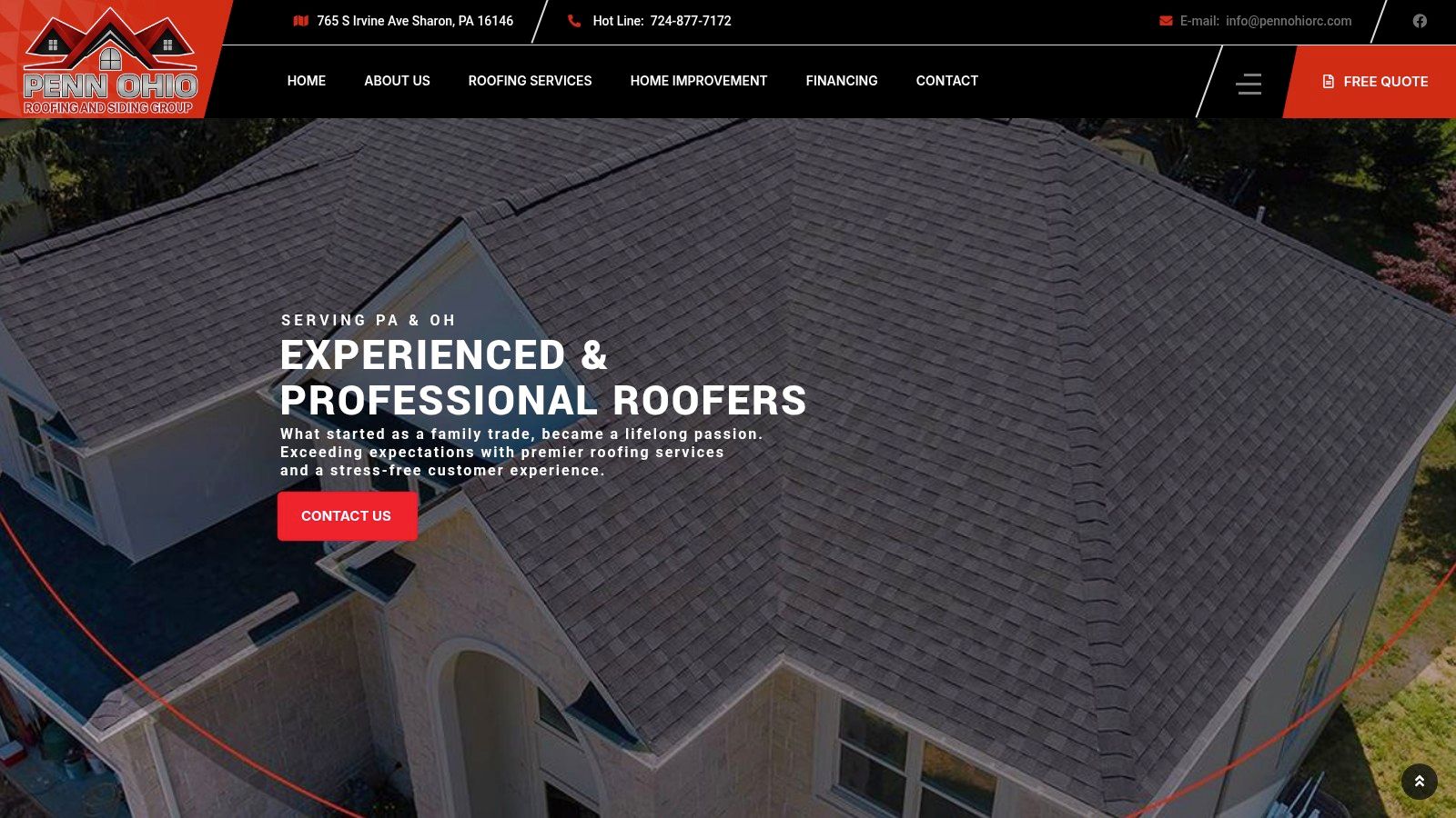 A professionally installed dark shingle roof by Penn Ohio Roofing & Siding Group, showcasing clean lines and quality workmanship.